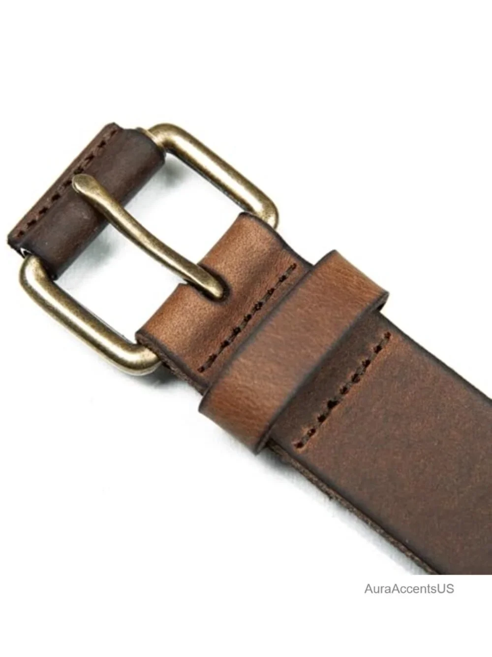 Genuine Leather Men's Belt Harness Buckle 1-3/8